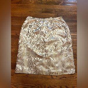Gold / Champagne colored brocade vintage skirt for pinup, glamour, wedding, prom